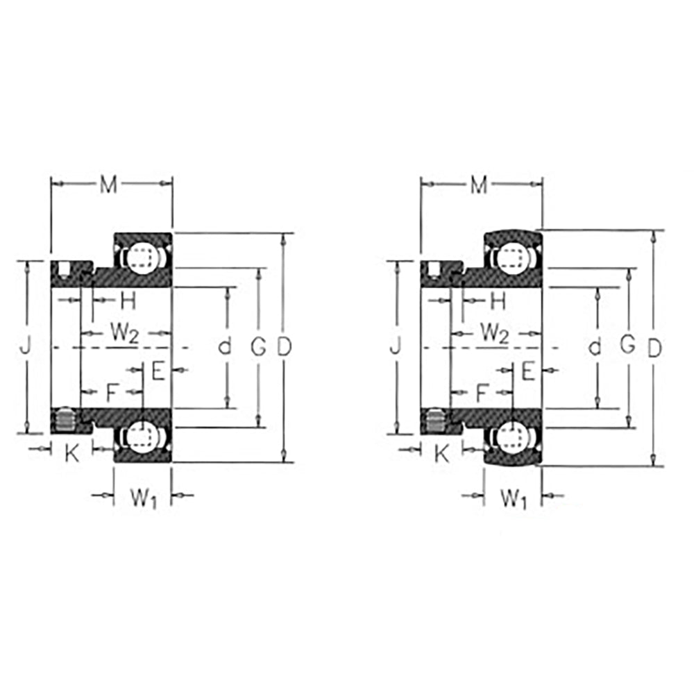 NPS108RRC Tractor Re-Lubri Fits CATable Spherical Ball Bearing Inset with Collar