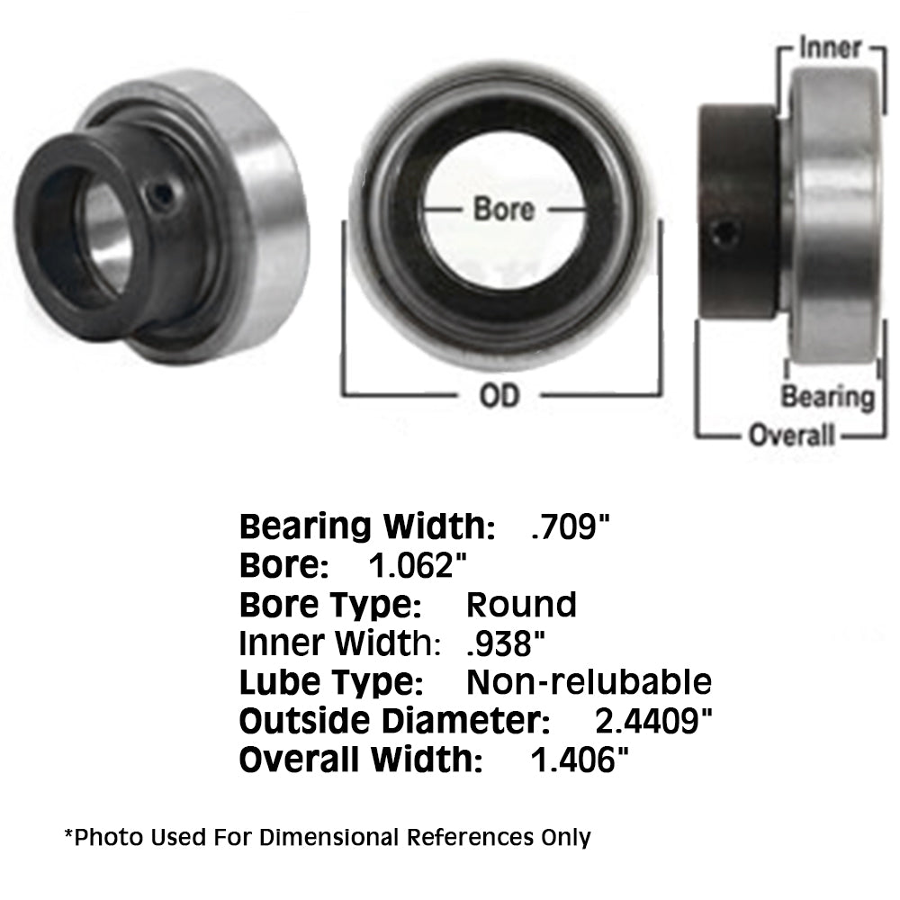 NPS101RPC Non-Relubri Fits CATable Spherical Ball Bearing With Collar