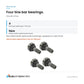 4 of Tine Bar Bearings on Many Implements 1.85" Head OD (46.8 MM) x 0.72" Thread