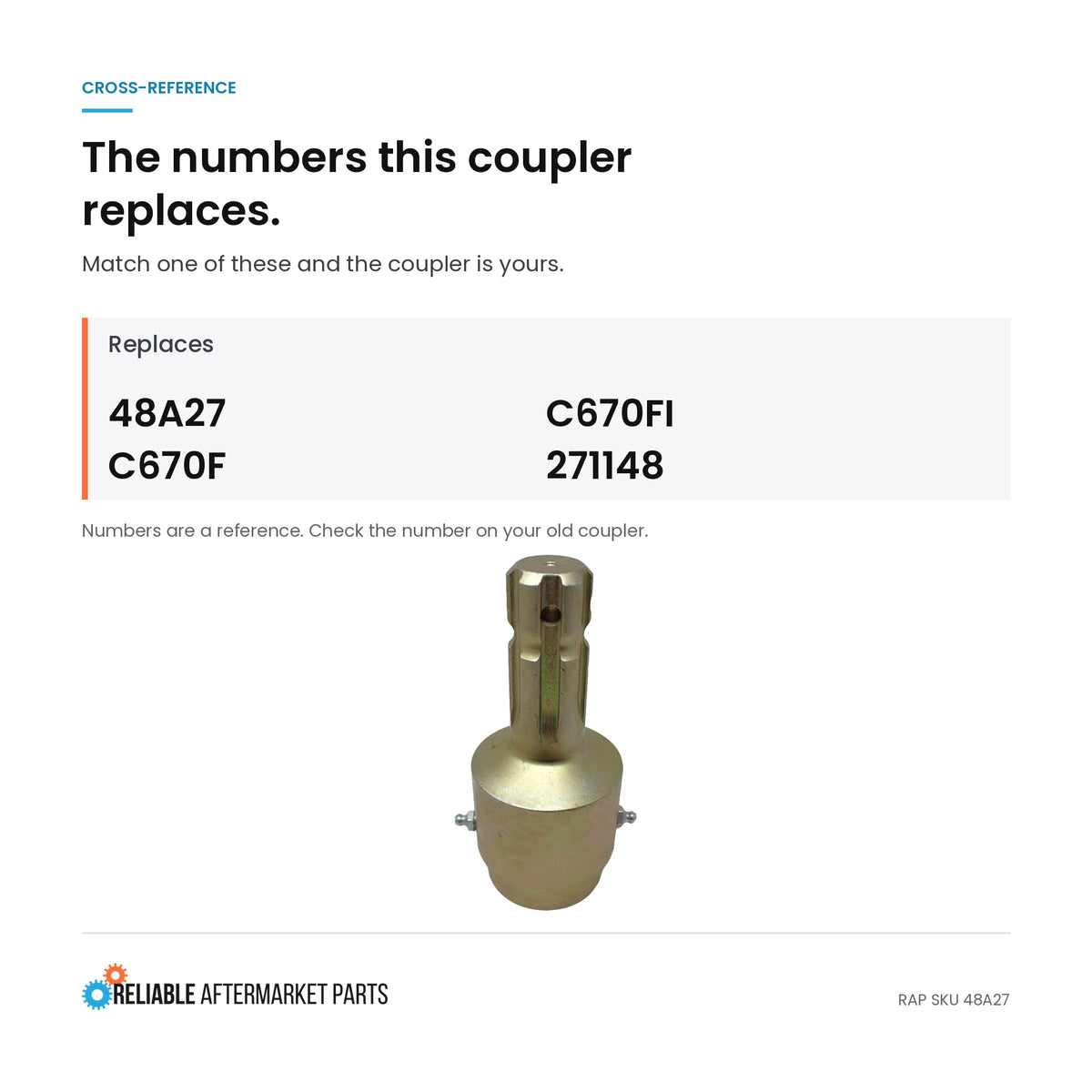 1-1/8" to 1-3/8"  PTO SHAFT OVERRUNNING COUPLER COUPLING Fits Ford C670F