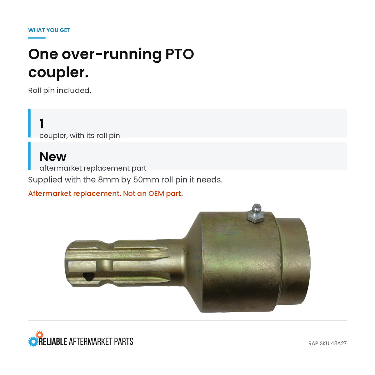 1-1/8" to 1-3/8" Fits Ford TRACTOR PTO SHAFT OVERRUNNING COUPLER COUPLING C670F