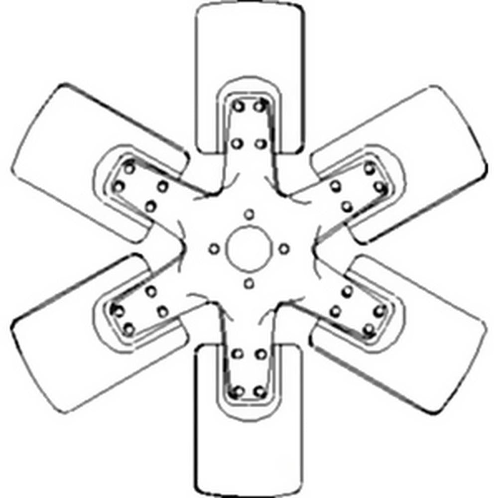 530177M1 New 6 Blade Fan Fits Massey Ferguson 1085 285 1.625" Pilot Hole