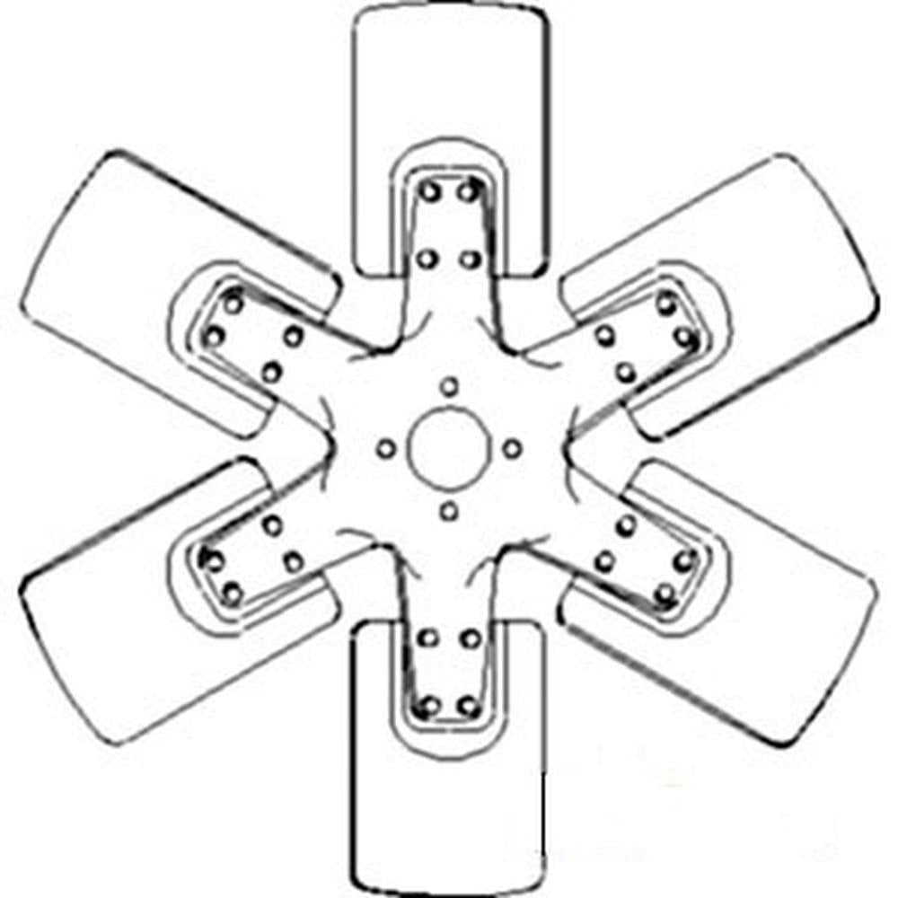 530177M1 New 6 Blade Fan Fits Massey Ferguson 1085 285 1.625" Pilot Hole