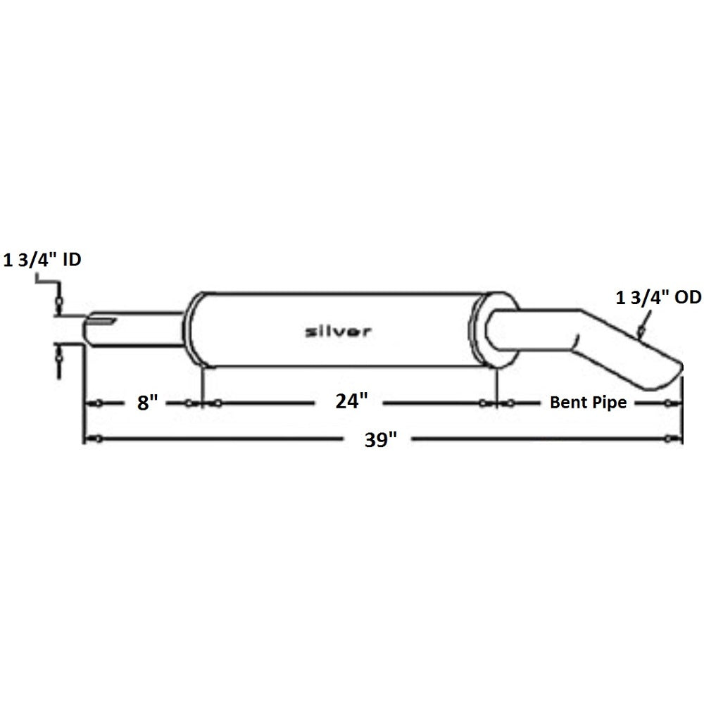 S.43983 MUFFLER, 522589M91 Fits Massey Ferguson