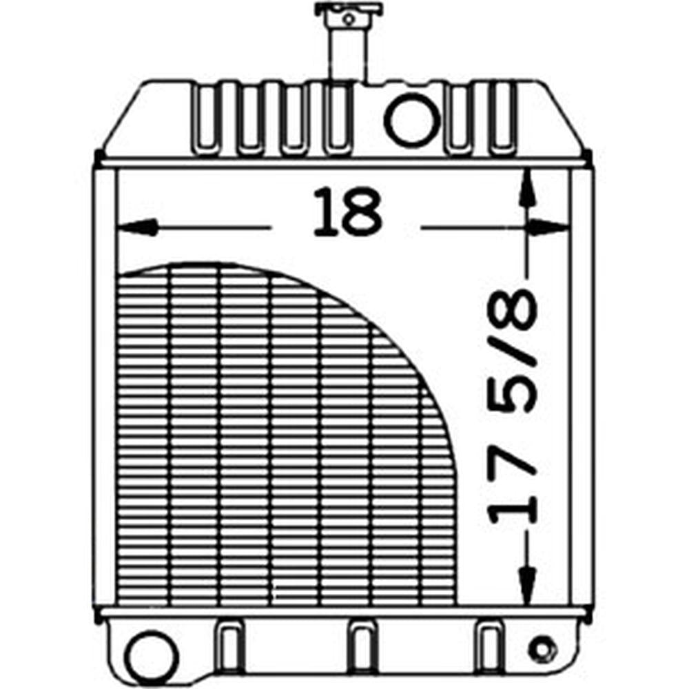219774 Tractor Radiator, 17-1/2 x 18 x 2 - Fits Massey Ferguson 40B, 50C, 50D +