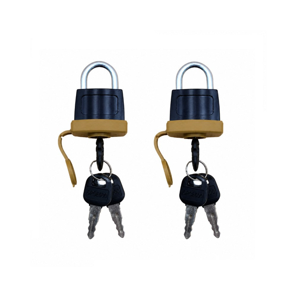 (2) Heavy Duty Weatherproof Padlocks with (2)Keys Rubber Sealed Fuel Cap Lock