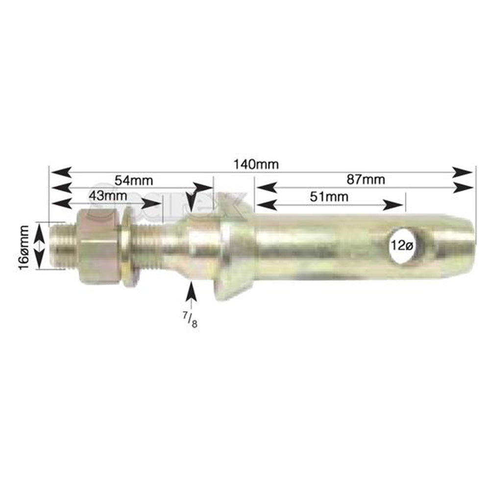S.199 Lower Link Implement Mounting Pin (Fits CAT. 1) Fits Massey Ferguson