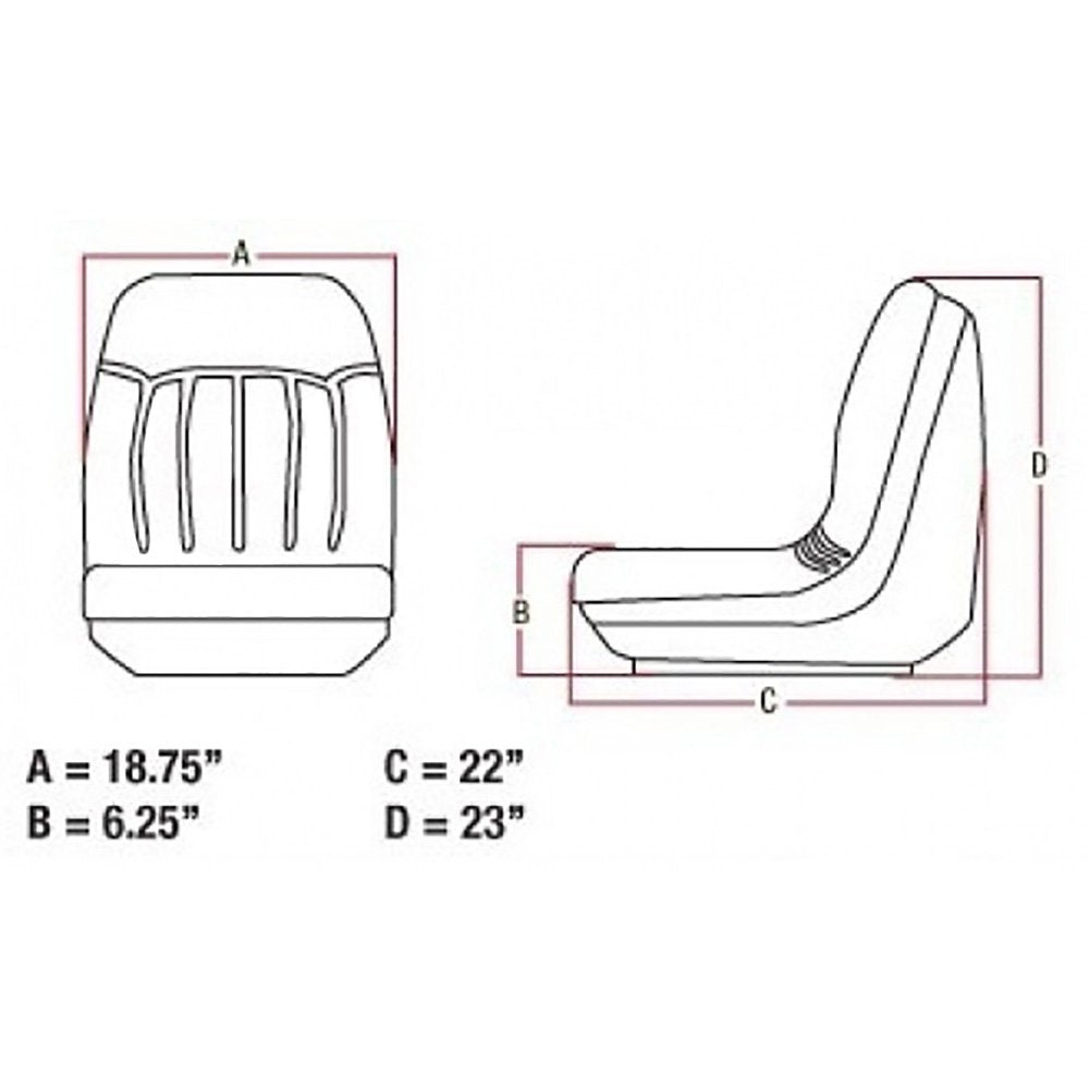 6669135 One New Black Vinyl Seat with Slide Tracks Fits Bobcat Models A220 A300