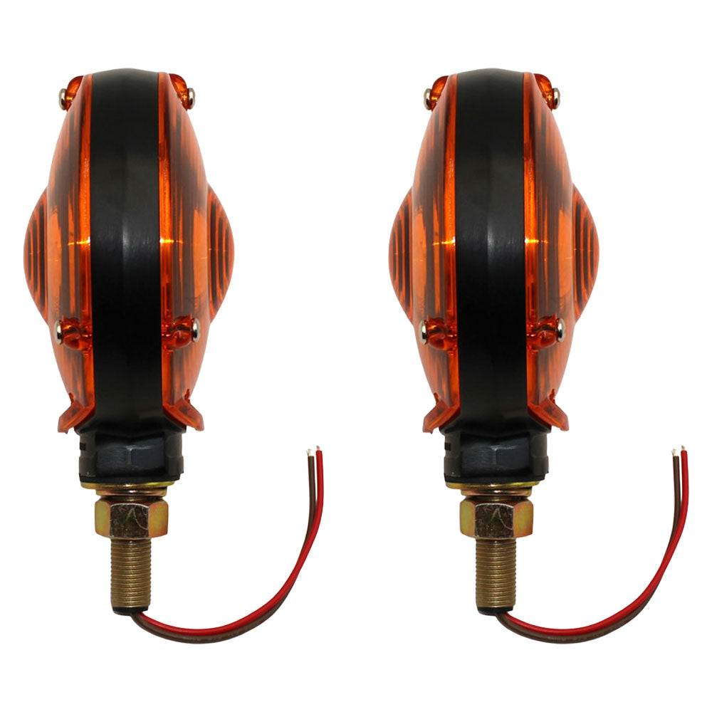 Amber Safety WARNING LIGHT PAIR for Tractor PLASTIC LENS Heavy Duty