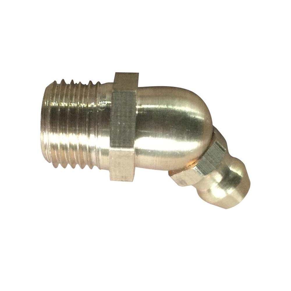 7001228 45 Degree Grease Nipple Fitting Brass M10X1 Threads Fits Liebherr
