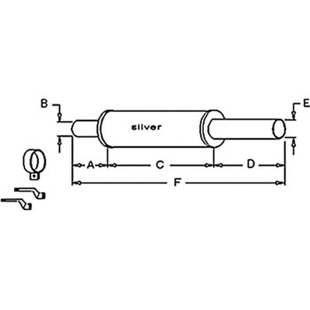 Muffler Fits Allis Chalmers 1.62" Inlet ID 1.75" Outlet OD 70229531
