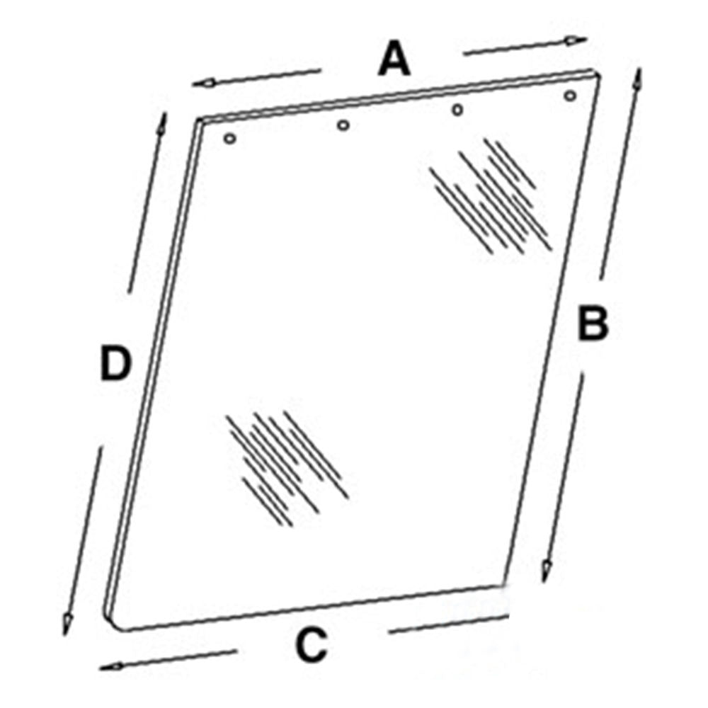 WN-70591658-PEX Glass, Rear, Side, LH or RH Fits Allis Chalmers 7000 7010 7020