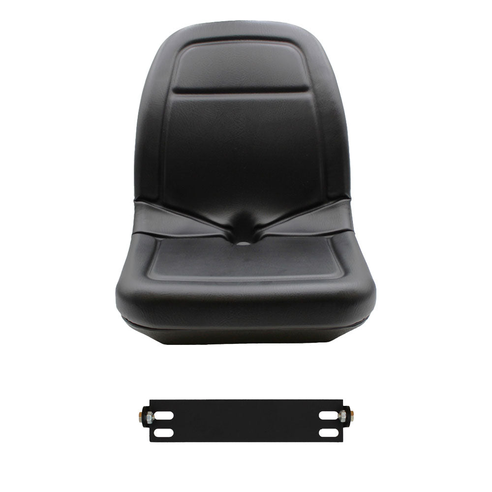 Black Seat with Bracket
 Fits John Deere Replaces 4478301