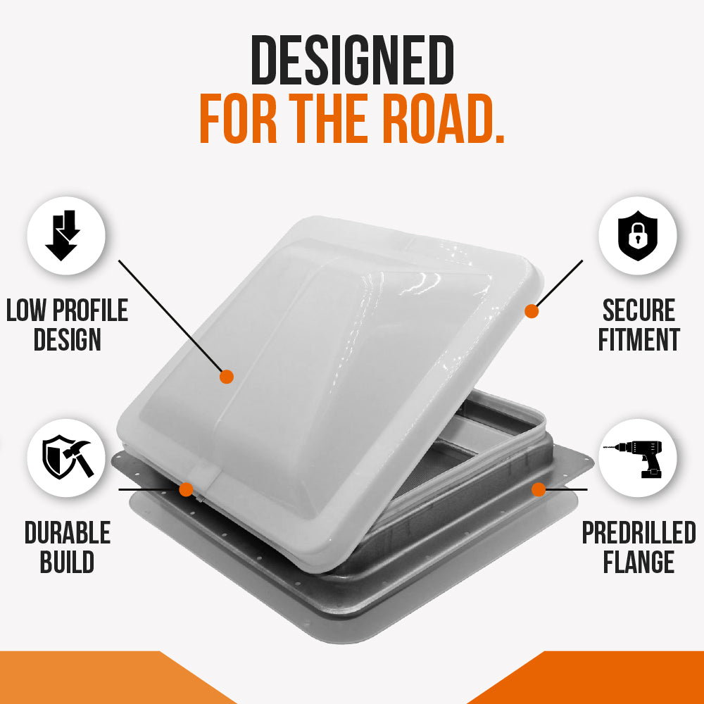 Pack of (2) Roof Vent Non-Powered with Exchange Lid - 14" White