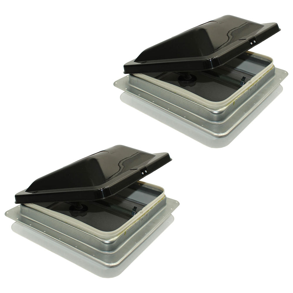 74111A-C1G1 Set of (2) Replacement 14" White Roof Vent w/ Smoke Colored Lid