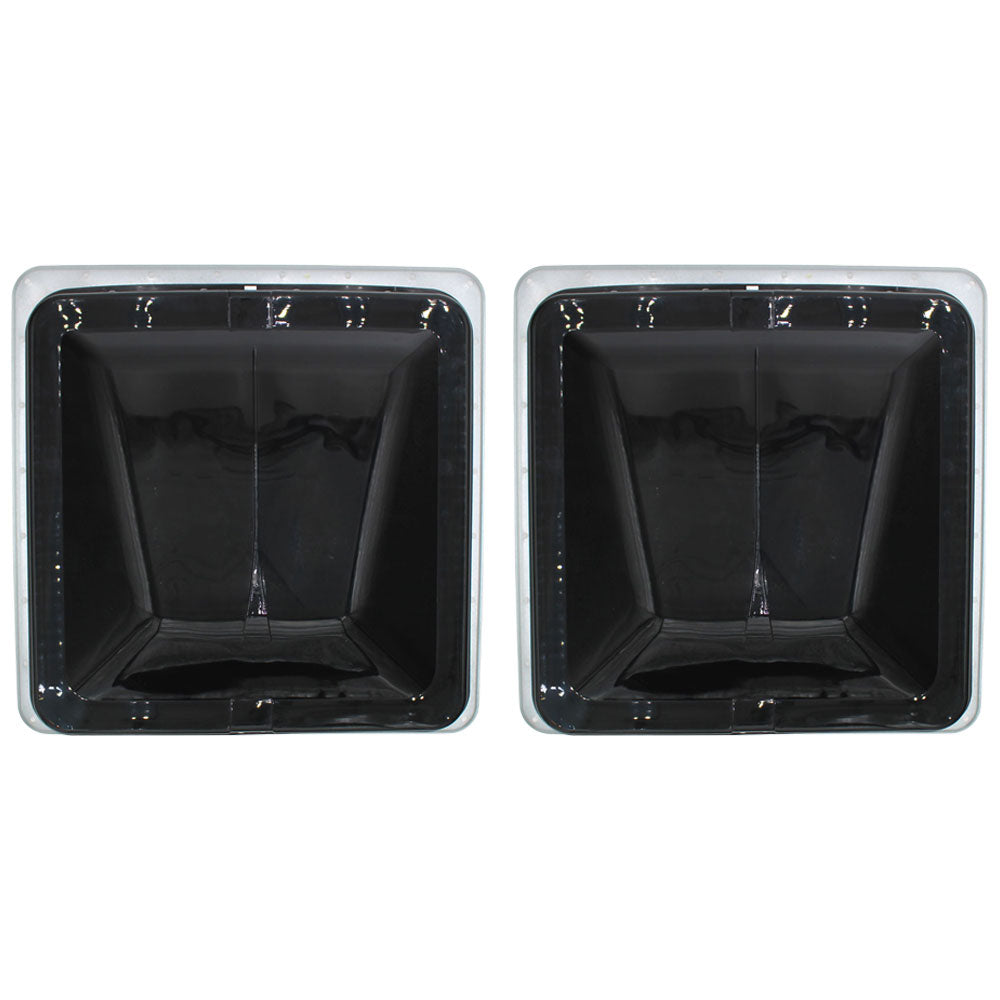 74111A-C1G1 Set of (2) Replacement 14" White Roof Vent w/ Smoke Colored Lid