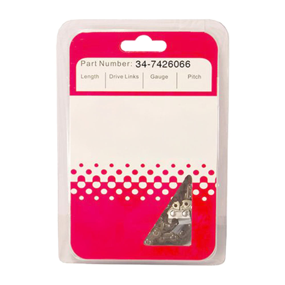 7426066 .050 3/8 STD 66 LKS SEMI CHISEL WITHOUT BUMPER LINK