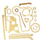 S.40609 Bottom Gasket Set 4 Cyl. (A4.107, A4.192, AD3.152, AD4.203) Fits Landini