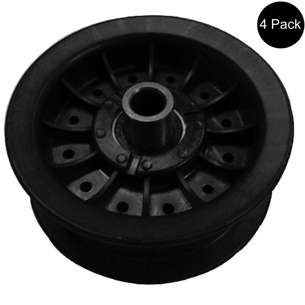 Qty 4: Flat Idler Pulley Fits Lesco Replaces 050062