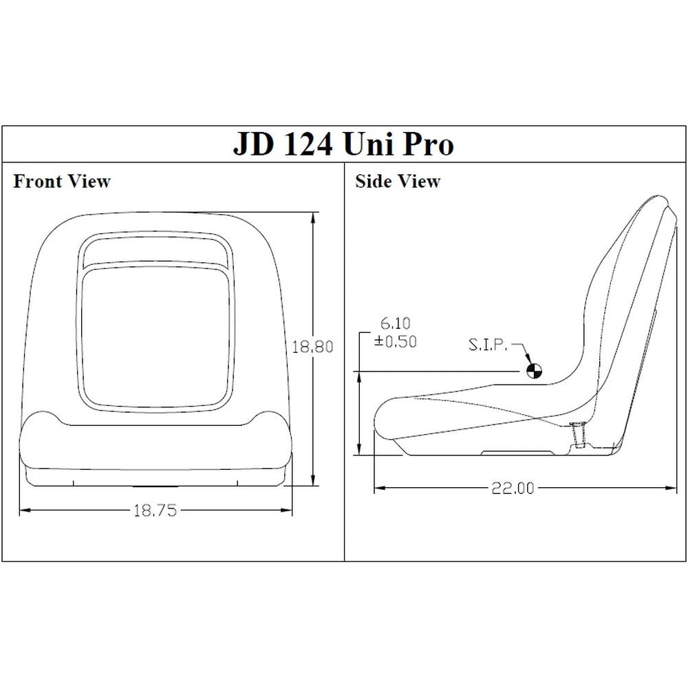 Fits John Deere 124 Uni Pro Bucket Seat