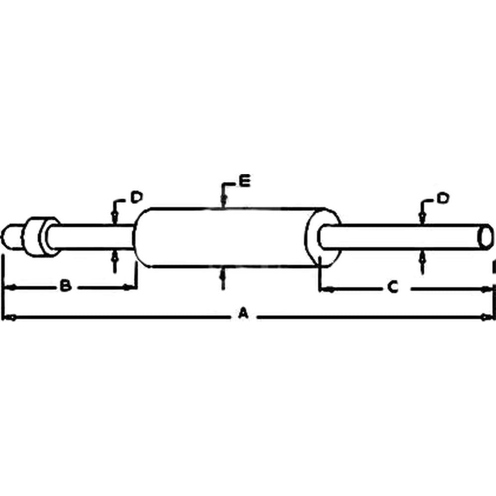 Vertical Muffler Fits Ford 3400 5000 4000 4400 3500 5900 3550 3000 4500 2000