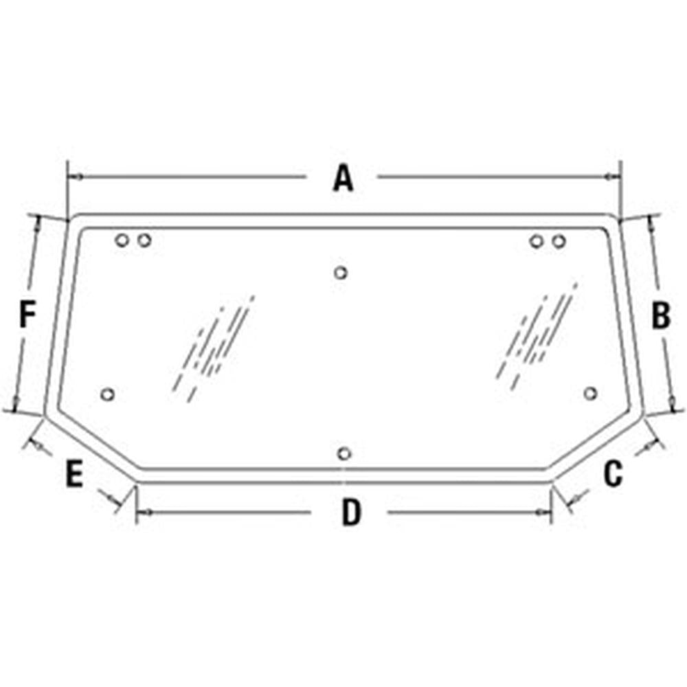 Cab Glass - Rear Upper Window Fits Case IH 82014988