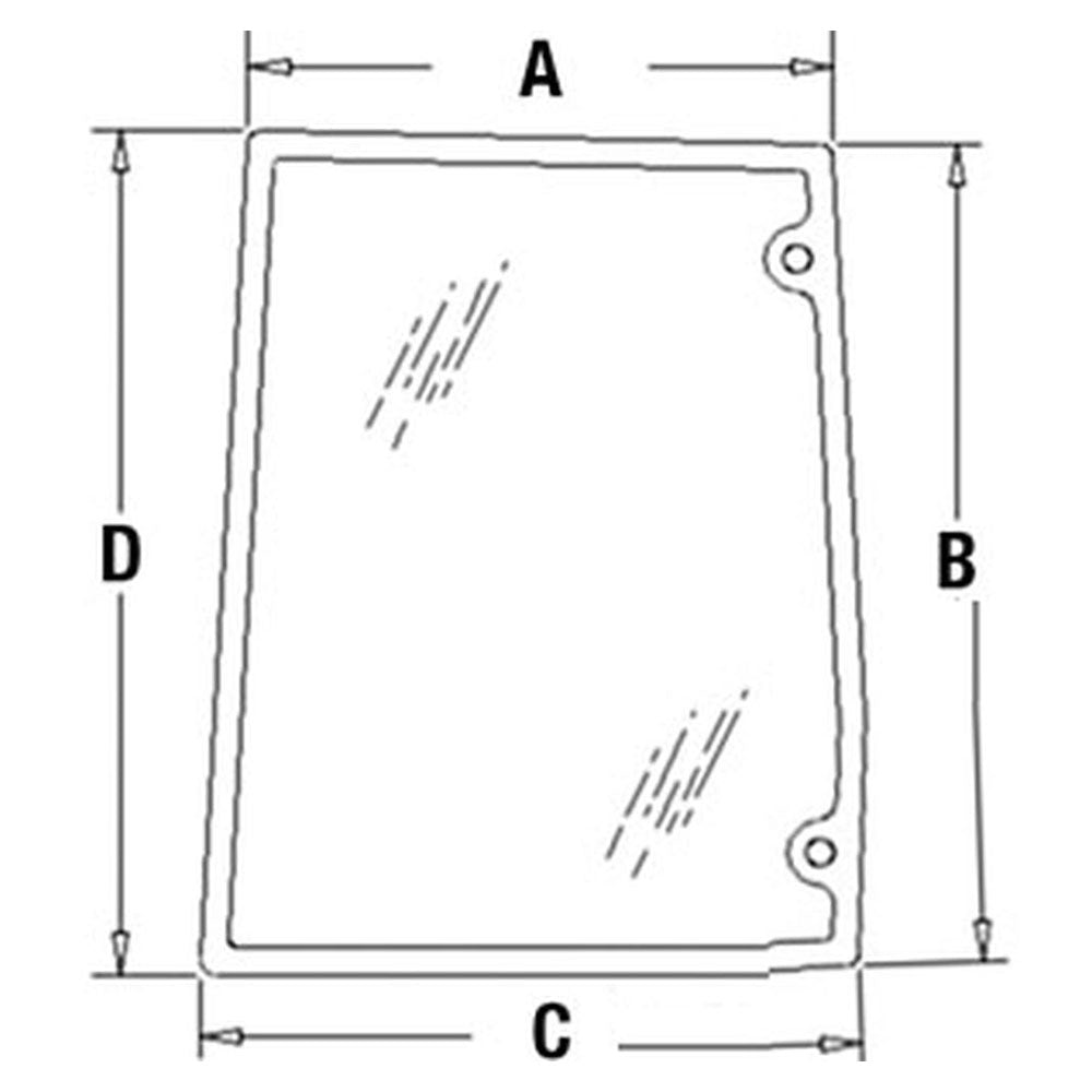 Cab Glass - Right Hand Side Window Fits New Holland Fits Case IH Fits Ford 6640