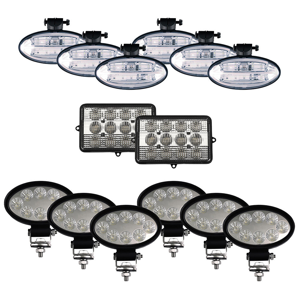 Complete Flood Beam Light Kit Fits John Deere 9000 Series Combines - (Pkg. of