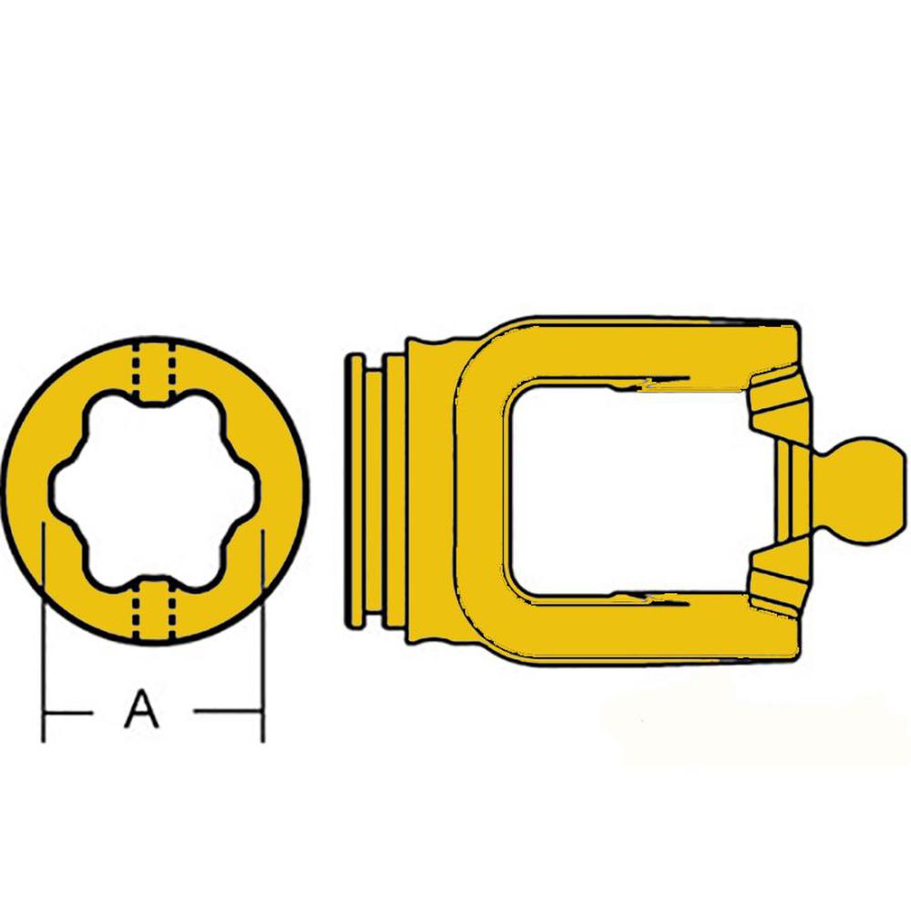 853564 New Inboard Yoke Fits Walterscheid WWE Series 2480 WWZ Series 2480