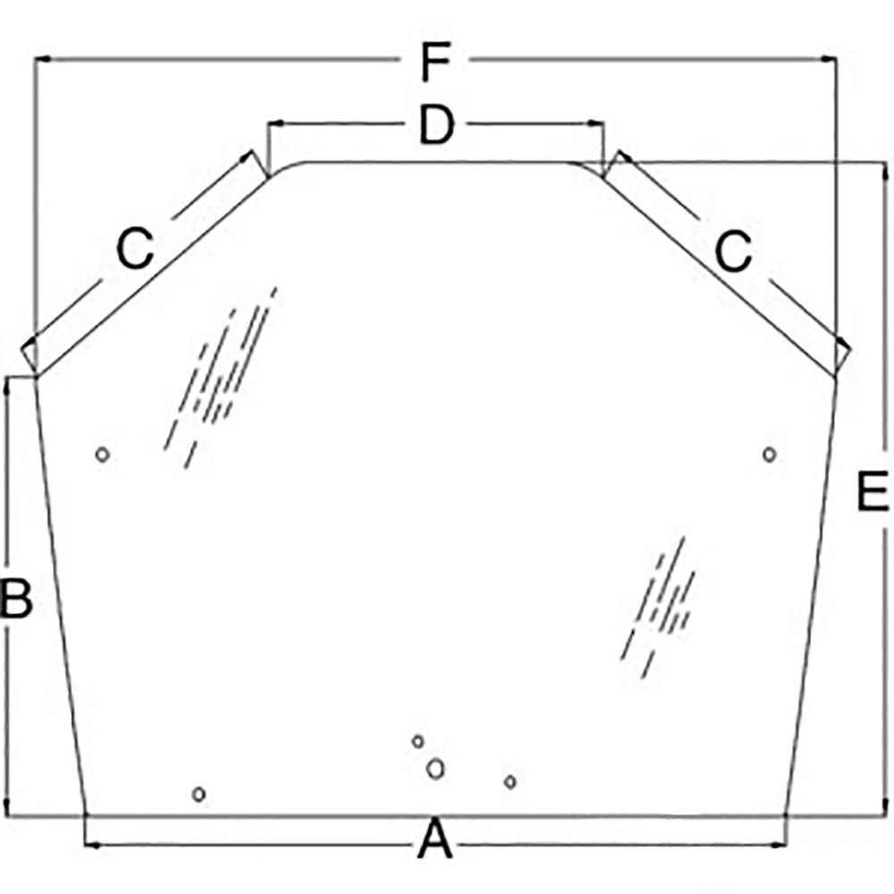 WN-86002901-PEX Glass, Rear Fits Ford/New Holland 8670 8670A 8770 8770A 887