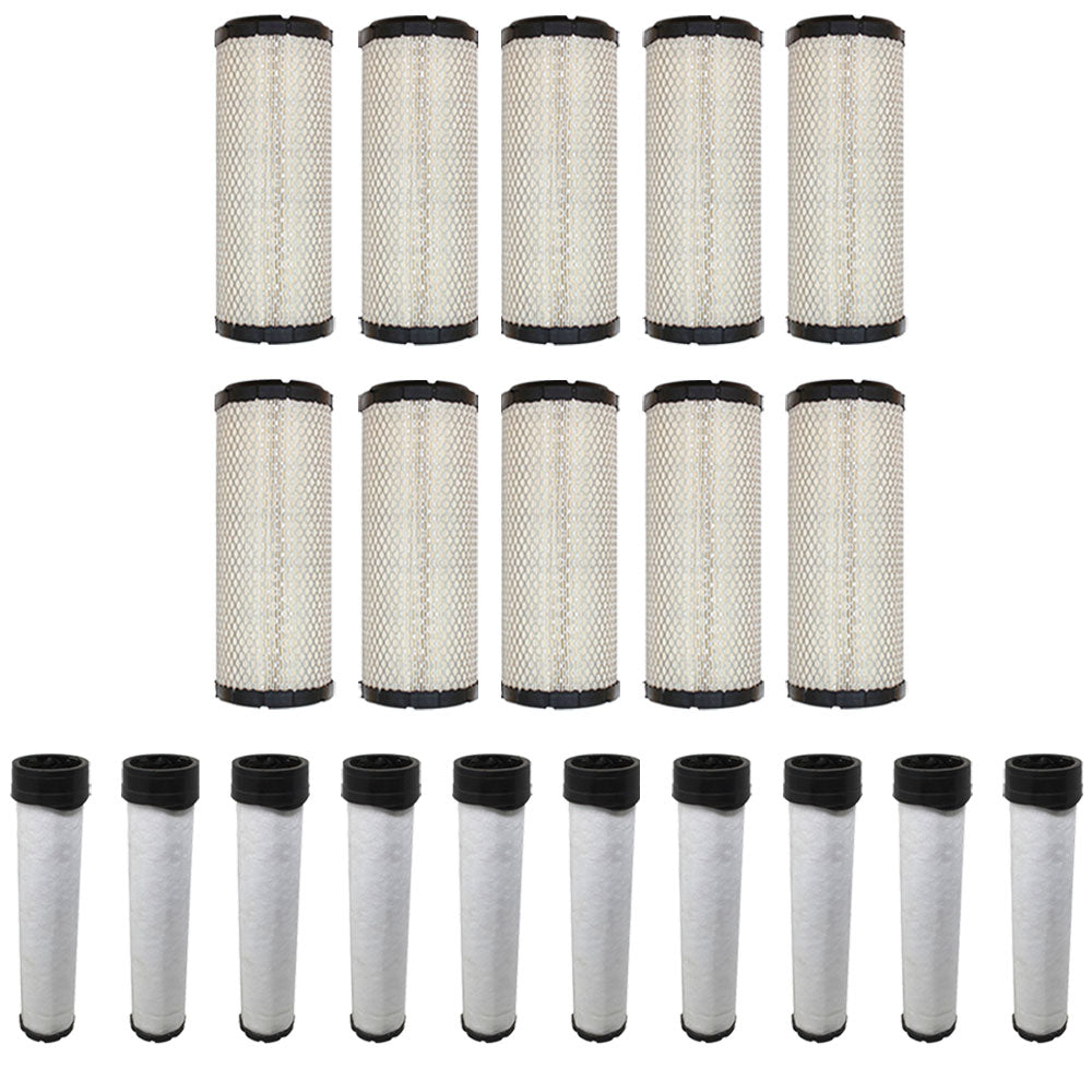 Qty 10: Inner and Outer Air Filters Fits Yanmar Replaces 119808-12520