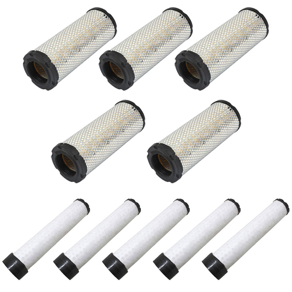 Qty 5: Inner and Outer Air Filters
 Fits Hitachi Replaces 00181071