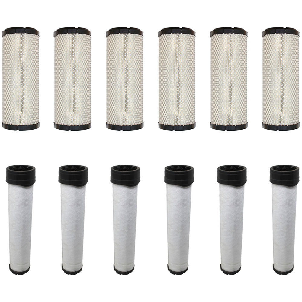 Qty 6: Inner and Outer Air Filters Fits Hitachi Replaces 00181071