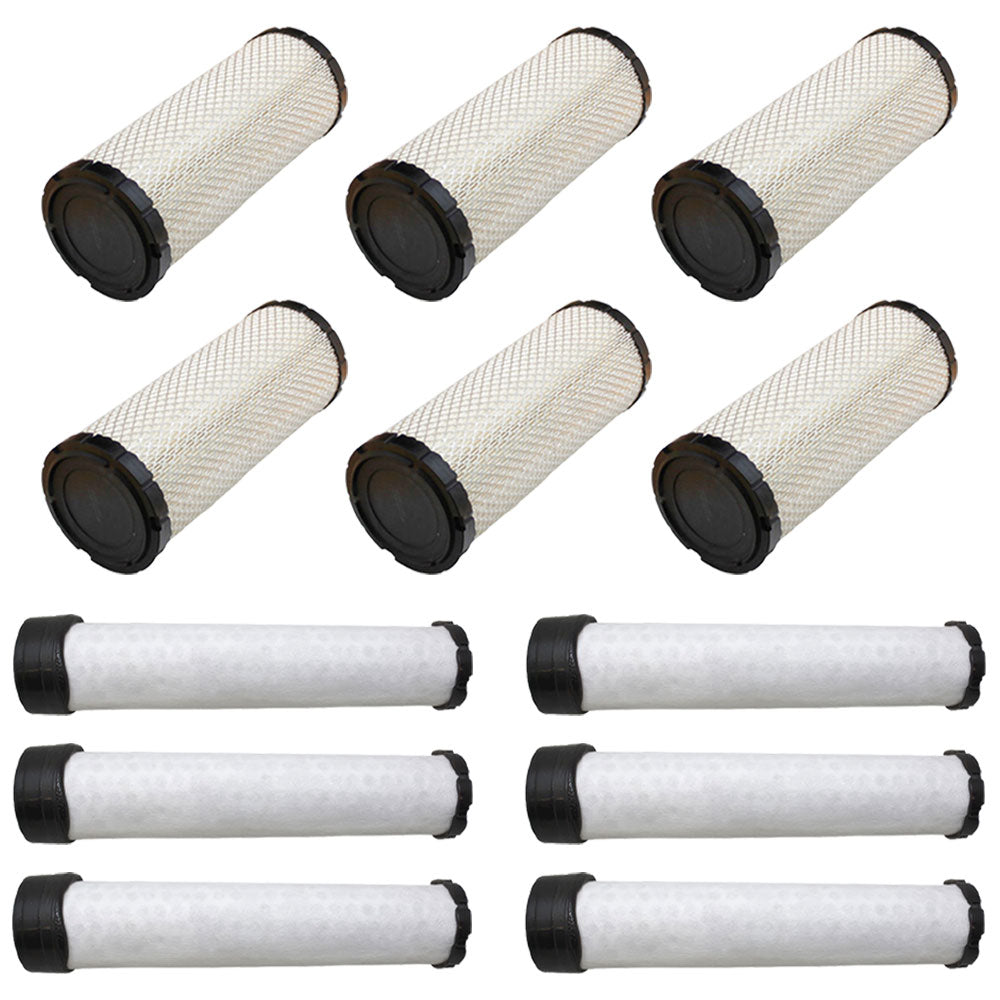 Qty 6: Inner and Outer Air Filters Fits Ditch Witch Replaces 00181071