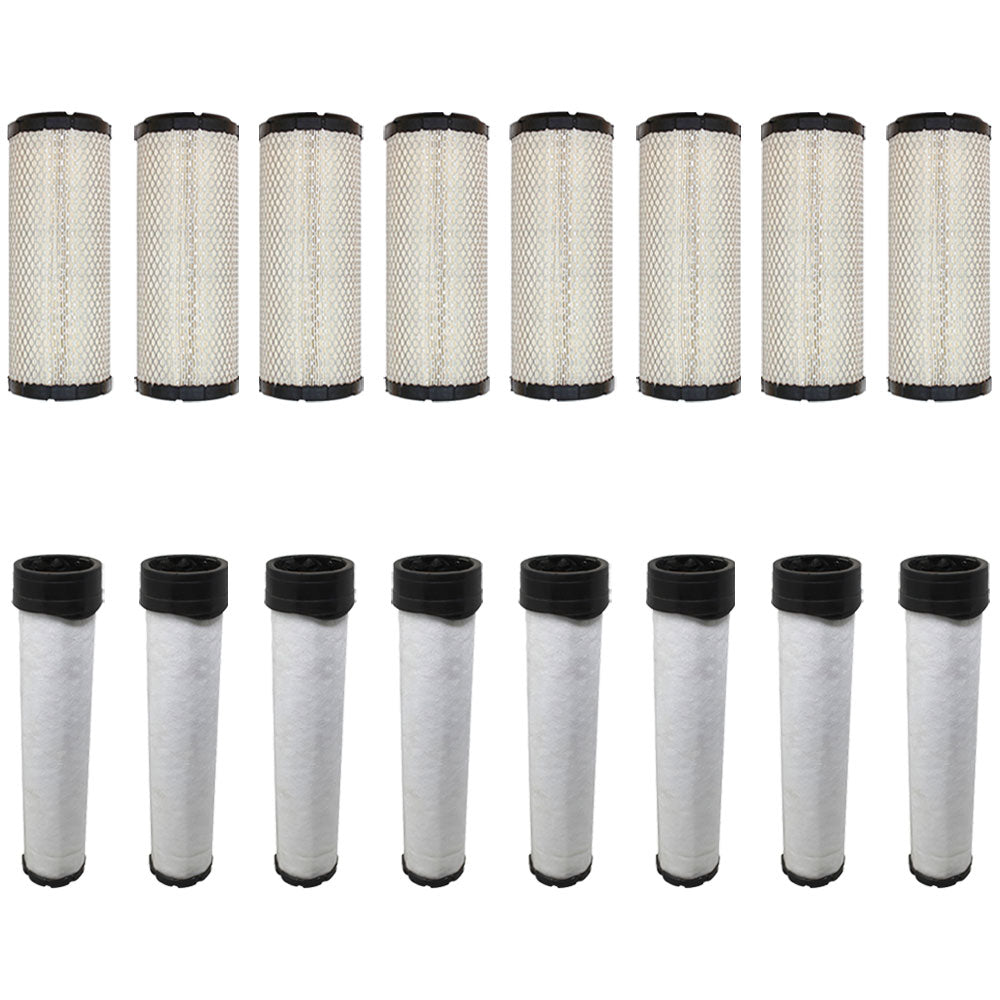Qty 8: Inner and Outer Air Filters Fits Hitachi Replaces 00181071