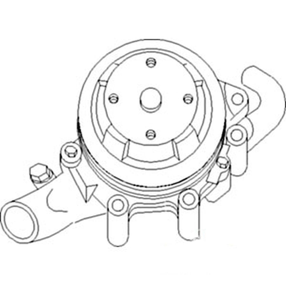 Water Pump with Backing Plate and Single Groove Pulley Fits Ford 6610 87800119