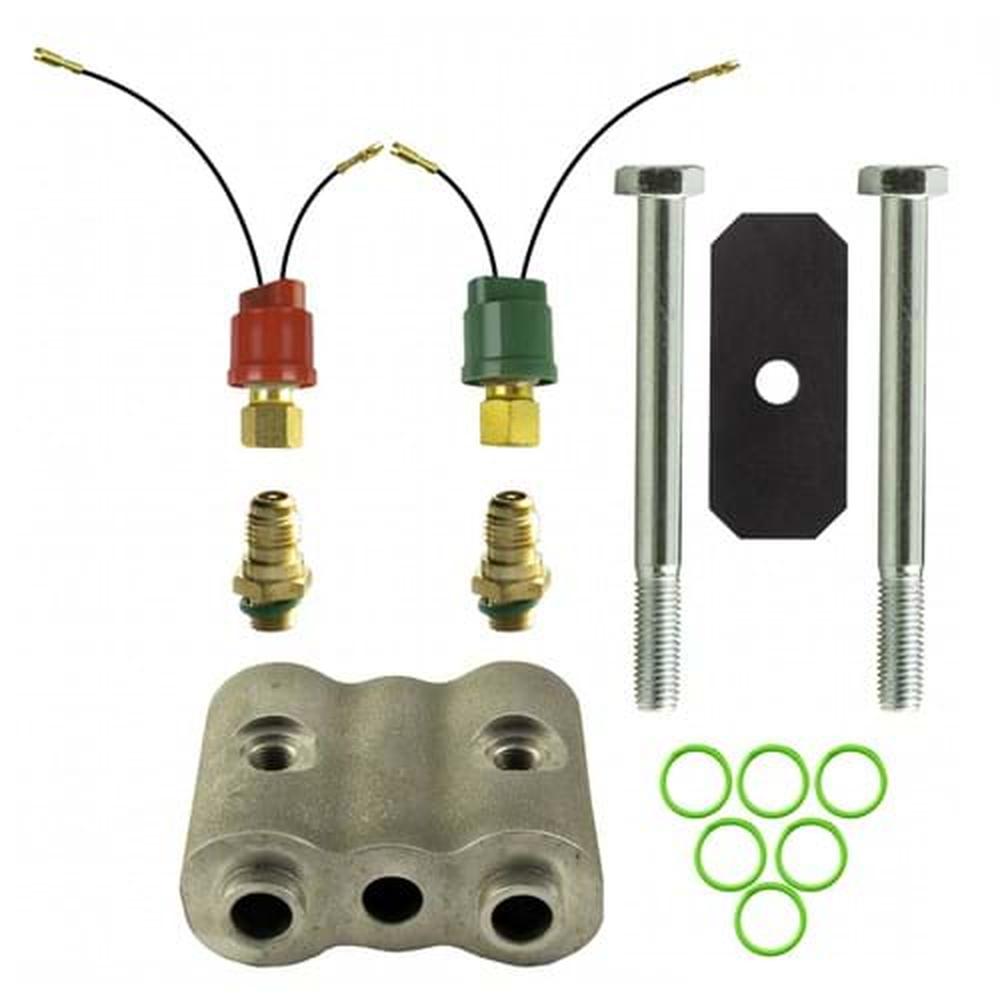 888301759 Dual High & Low Pressure Switch Kit, w/ 2" Spacer Fits Massey Ferguson