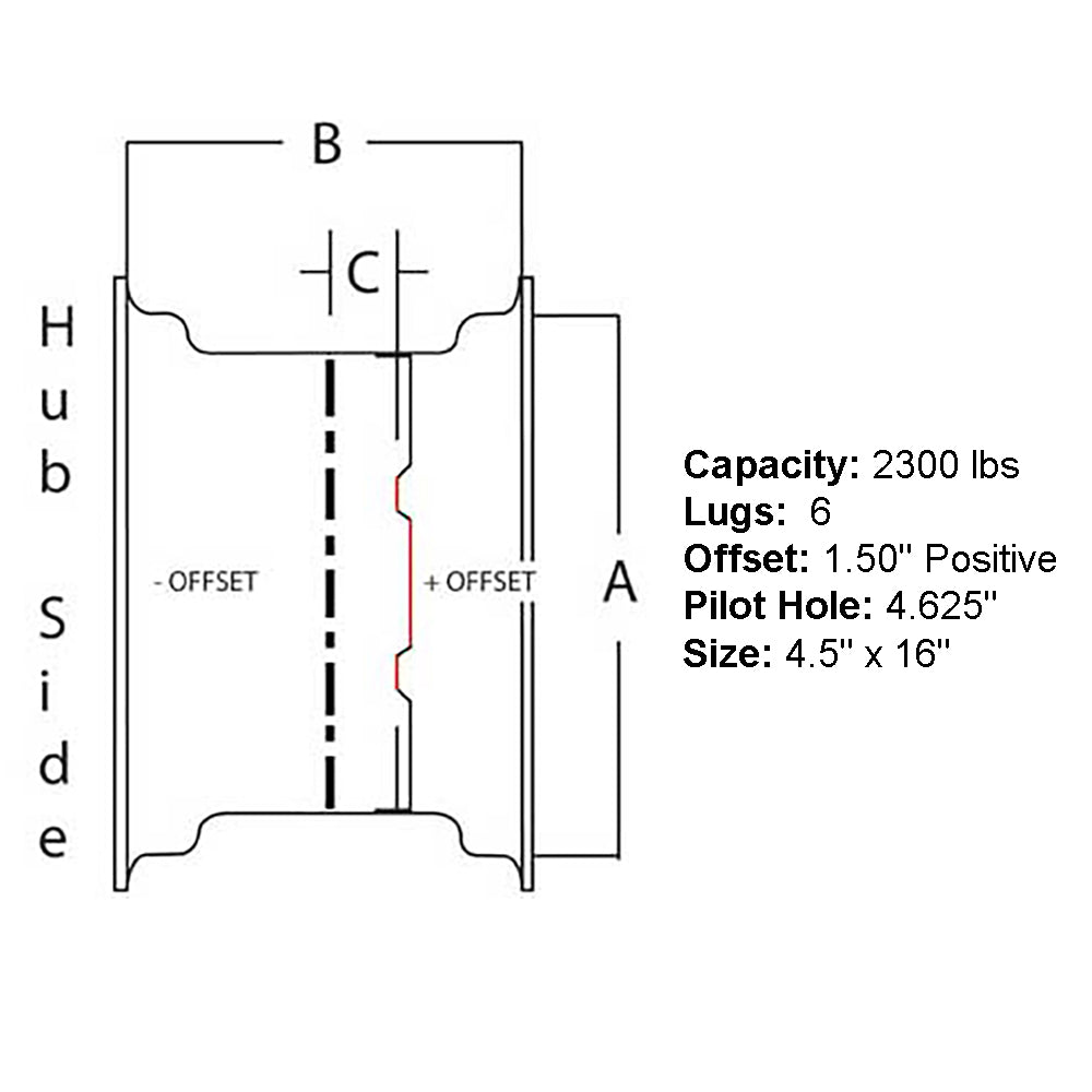 Front Wheel Rim 4.5 X 16 1KS-729A 2-44 2-62 2-70 77 Fits Oliver/ White