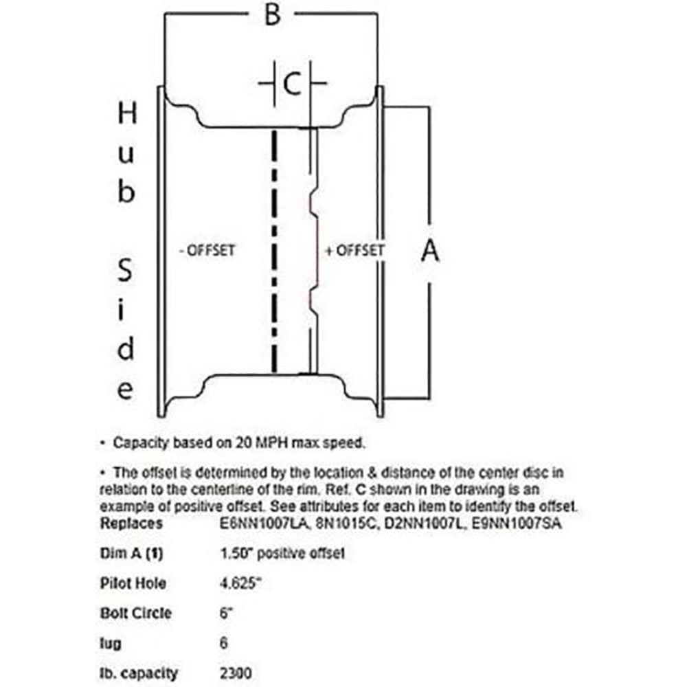 Rim, Front Wheel 4.5" x 16" Fits Massey Ferguson Replaces 1883335M1