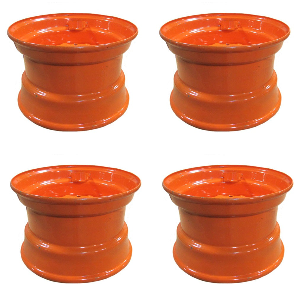 Four (4) 9.75 x 8 x 16.5 Orange Rims for Skid Steer Loaders