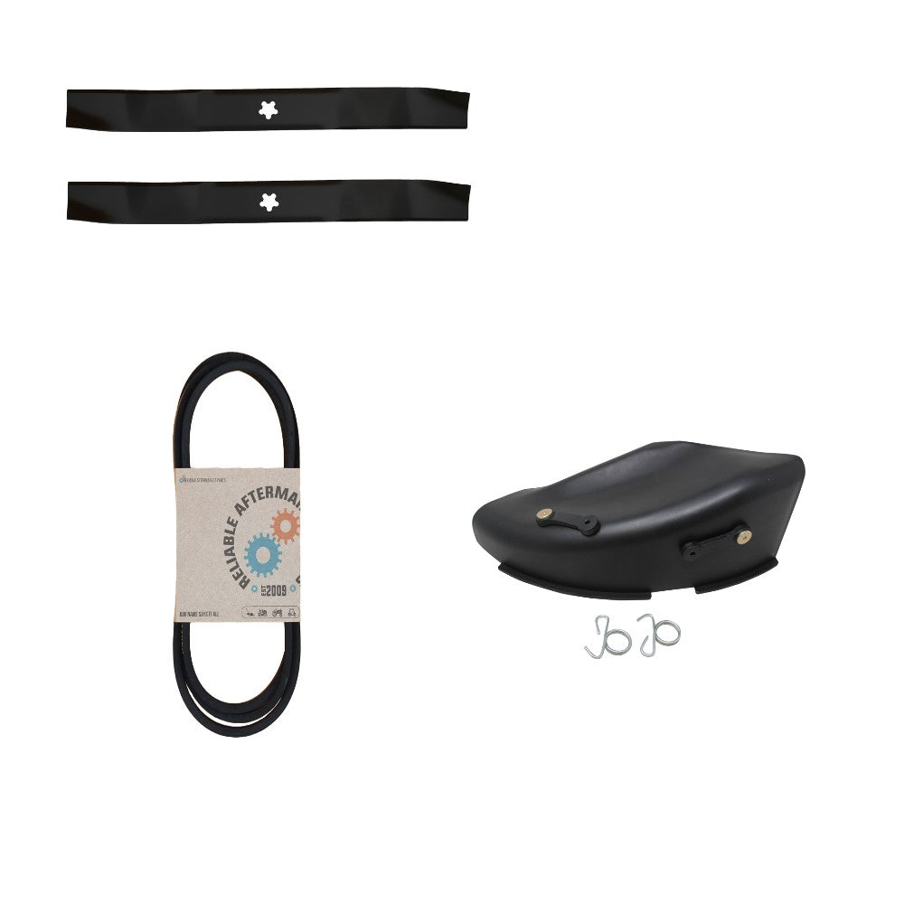 Blades w/ Deck Belt & Mulch Plate Kit Fits Craftsman Replaces 134149