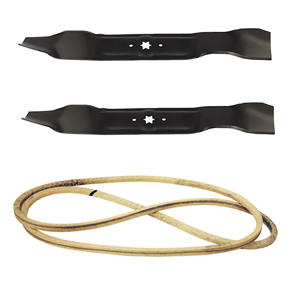 Mower Deck Belt and Mulching Blade Set Fits MTD Replaces 742-04126
