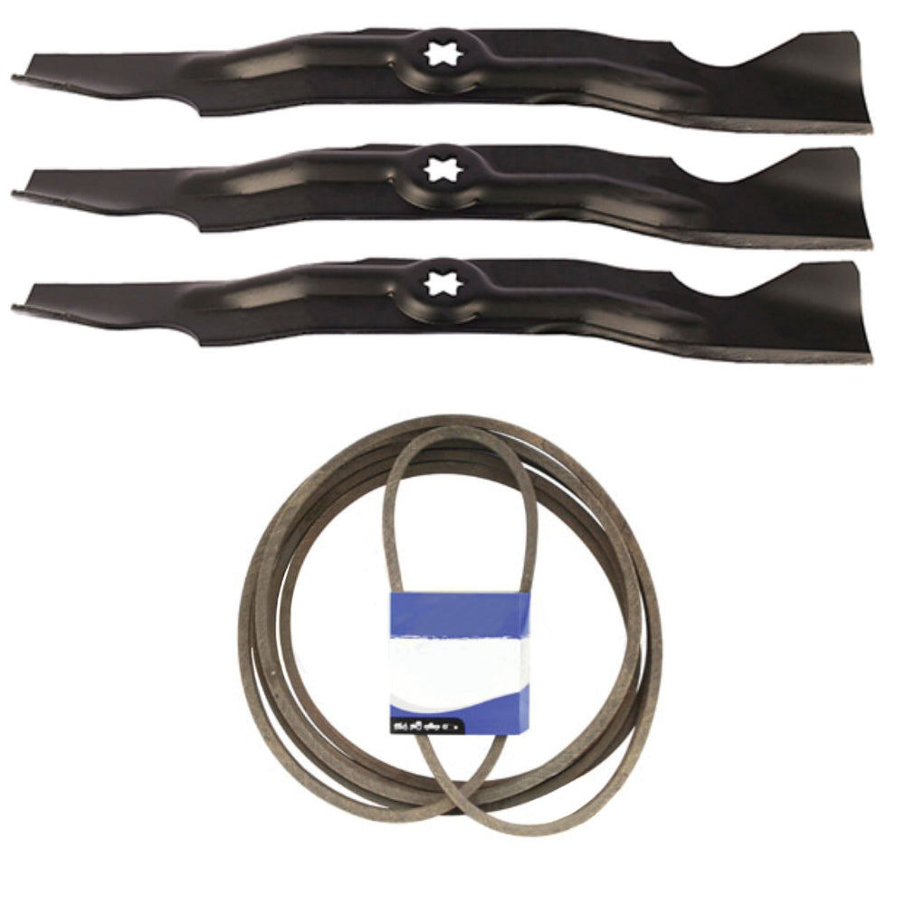 Mower Deck Blades & Belt 
 Fits MTD Replaces 742-04053 Made with Aramid