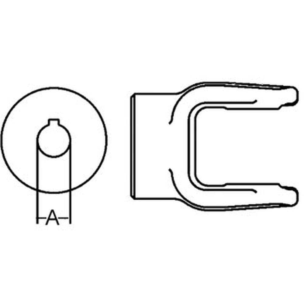 A-800-0613-AI Round Bore Implement Yoke (w/ Keyway & Set Screw)