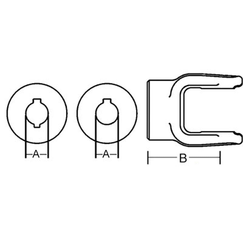 A-806-1016-AI Round Bore Implement Yoke (w/ Double Keyway & Set Screw)