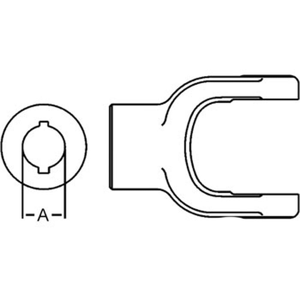 A-806-4424-AI Round Bore Implement Yoke (Double Keyway & Set Screw)
