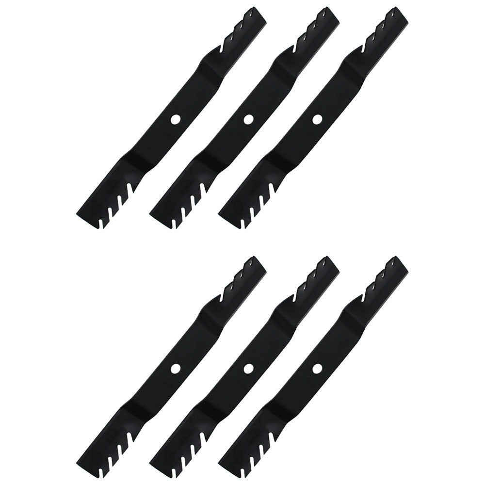Qty 6: Toothed Mulching Lawn Mower Blades Fits John Deere Replaces M170639