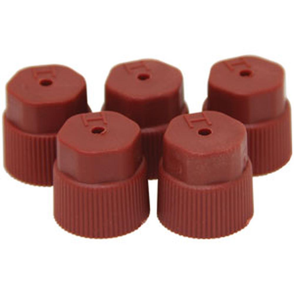 A-CP0132-AI 16mm Red R-134a High Side Valve Port Cap OEM & Aftermarket (5 Pack)