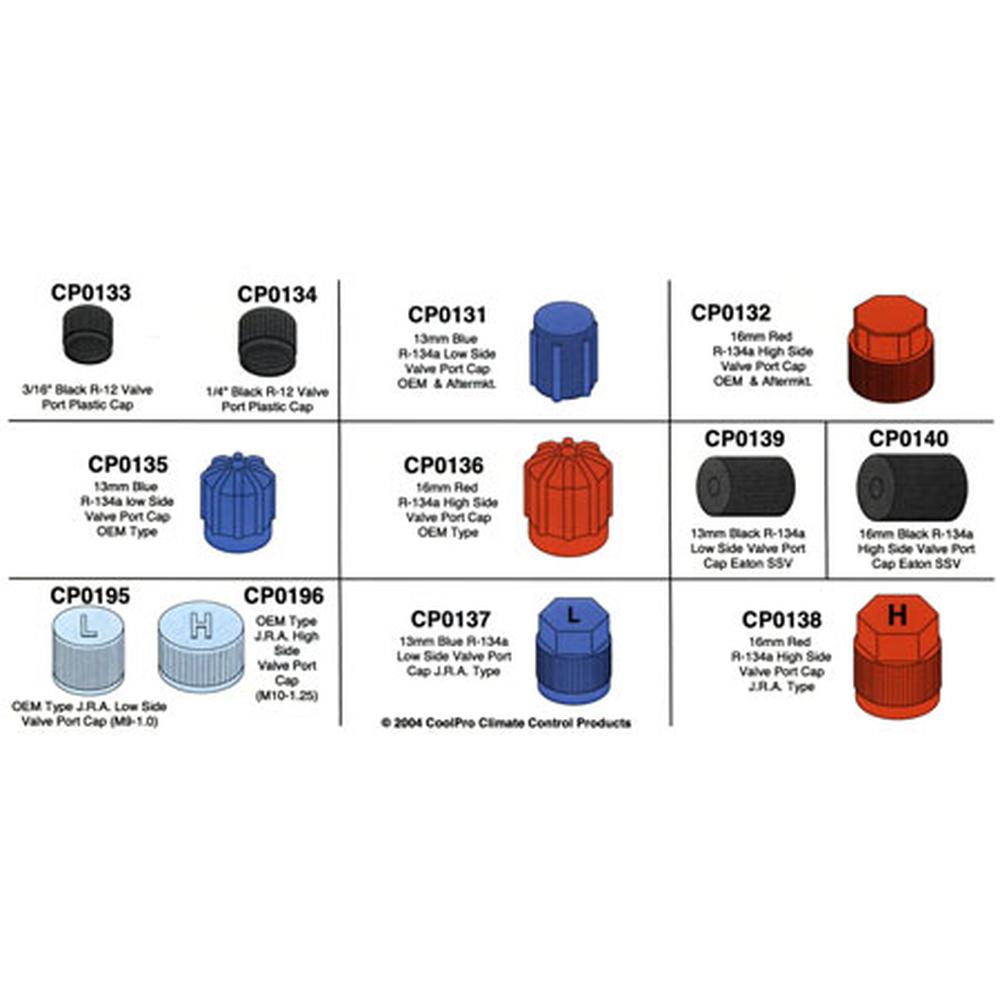 A-CP0195-AI J.R.A. OEM Style Low Side Valve Port Cap (M9-1.0)(4 Pack)