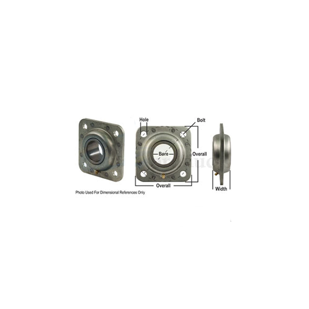A-FD209RM-P-AI Bearing, Flanged Disc; Square Bore, Re-Lubricatable